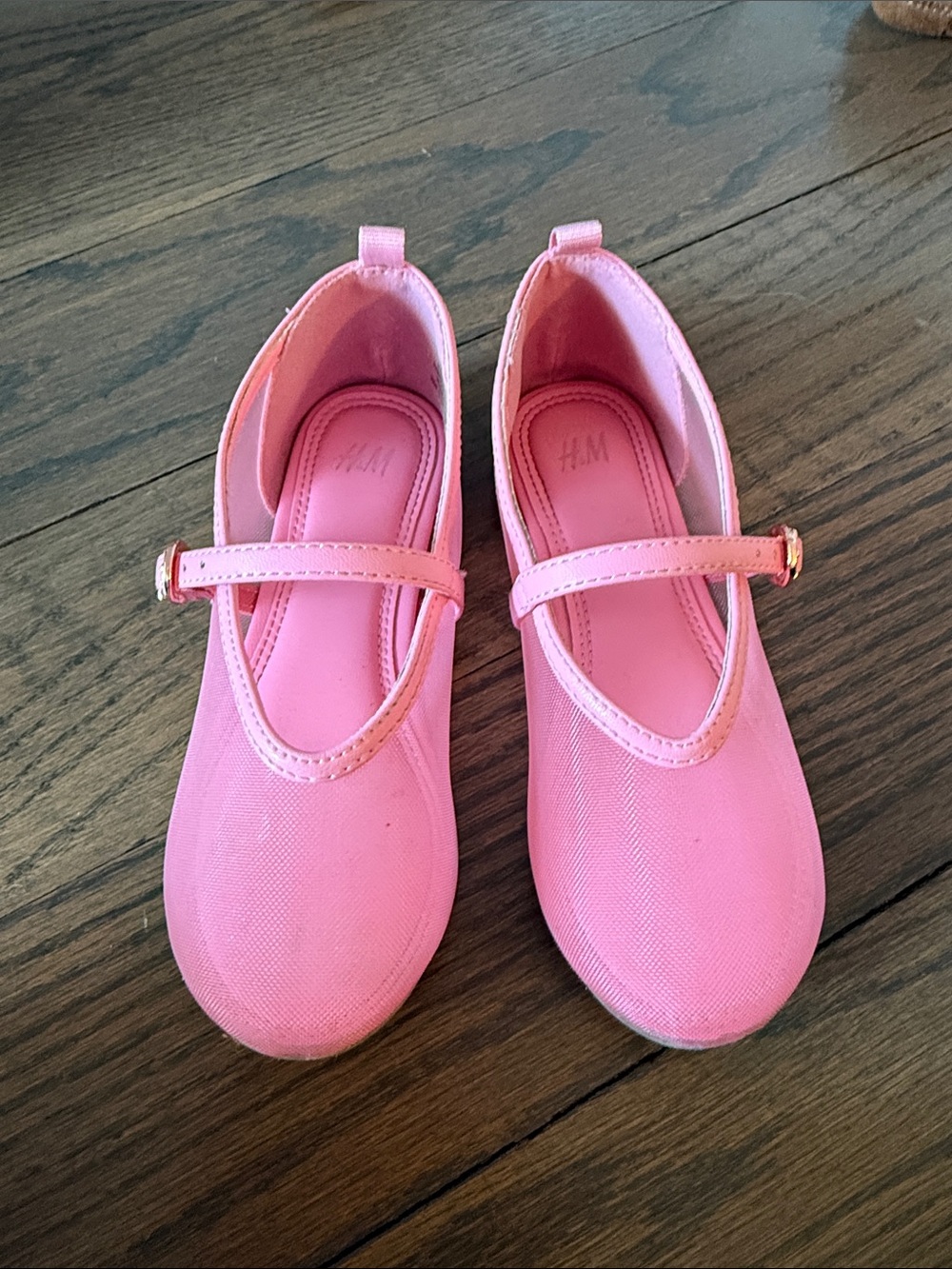 H&M Bubblegum Pink Mesh Mary Jane Kids Shoes